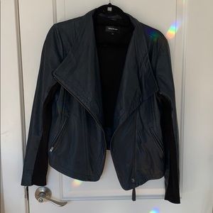 Blue Lambskin Mackage Moto Jacket (L)